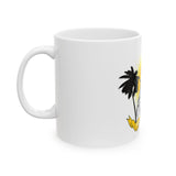 Religious Rebel Ceramic Mug — “God Honey Power” Sun & Palm Graphic (11oz/15oz)