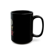 Black Ceramic Mug — "God Money Power" Bold Typography Inspirational Coffee Cup
