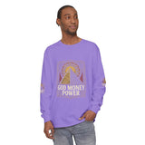 Long Sleeve T-Shirt — 'God Money Power' Pyramid Graphic