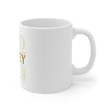 Inspirational 'God Money Power' 11oz Ceramic Mug — Faith & Prosperity Coffee Cup