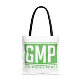 GMP 'God Money Power' Tote Bag - Bold Green Logo Canvas Tote