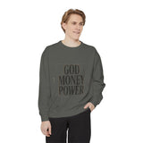 Sweatshirt — GOD MONEY POWER Bold Graphic Crewneck