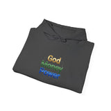 God Money Power Hoodie — Inspirational Rainbow Text Pullover