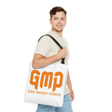 GMP 'God Money Power' Graphic Tote Bag – Bold Orange Statement Carryall