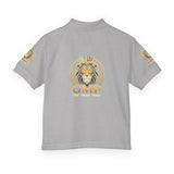 Youth Polo Shirt – Gold Lion Crest "GMP" School/Team Logo