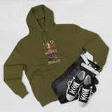 God Money Power Hoodie — Graphic Religious Statement Pullover