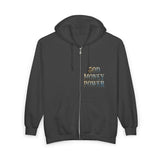 Full-Zip Hoodie — Retro Dollar Bill Jesus Graphic