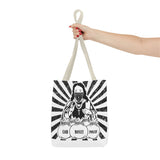 Iconic Madonna Tote Bag — 'God Money Power' Graphic All-Over Print