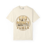 God Money Power T-Shirt — Bold Gold Graphic Tee