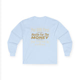 Inspirational Faith Hustle Long Sleeve Tee — “Put GOD First, Hustle For The MONEY, Put Yourself In POWER”