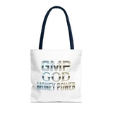 Money Power Tote Bag — 'GMP GOD' Metallic Typographic Canvas Tote