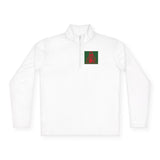 Quarter-Zip Pullover — Red & Green Sacred Heart Madonna Graphic