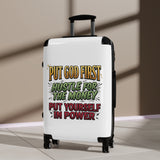 Suitcase — “Put God First, Hustle for the Money, Put Yourself in Power” Inspirational Carry-On