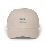 Dad Cap — Minimalist Tiny Text White Baseball Hat