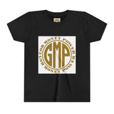 GMP Circle Youth Tee — “God Money Power” Gold Logo Kids T-Shirt
