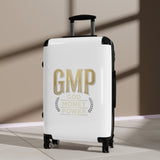 Carry-On Suitcase — "GMP (God Money Power)" Gold Monogram Travel Luggage