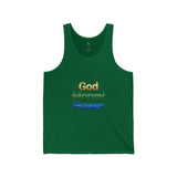 God Money Power Tank Top — Inspirational Rainbow Text Tank