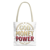God Money Power- Tote Bag – Inspirational Faith & Prosperity Canvas Tote