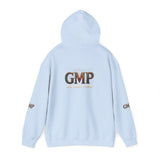 GMP Logo Hoodie — Classic White Pullover with Subtle Gold Accent