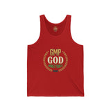 Money Power 'GMP GOD' Tank Top — Athletic Summer Jersey Tank with Gold Laurel Design