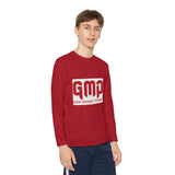 God Money Power (GMP) Youth Long Sleeve Tee — Red Logo Athletic Shirt