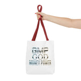 Money Power Tote Bag — 'GMP GOD' Metallic Typographic Canvas Tote