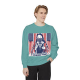 God Money Power Sweatshirt — Patriotic Bandana Graphic Crewneck