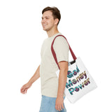 God Money Power Tote Bag – Bold 3D Typography Inspirational Carryall