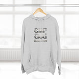 GMP God Money Power Hoodie — Metallic Text Graphic Fleece Hoodie