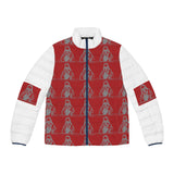 Men's Puffer Jacket — Retro Skate Skull All-Over Print Winter Coat