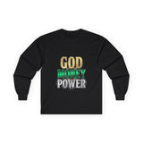 God Money Power -Long Sleeve Tee — Inspirational Faith & Wealth Graphic Shirt