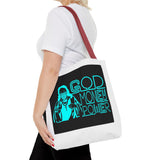 Tote Bag — Retro Neon "God Money Power" Graphic Tote