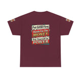 Put GOD First Hustle For The MONEY Tee - Faith & Motivation Graphic T-Shirt