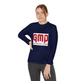God Money Power (GMP) Youth Long Sleeve Tee — Red Logo Athletic Shirt