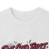 Inspirational Long Sleeve Tee — “Put God First, Hustle for the Money, Put Yourself in Power”