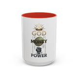 God Money Power Accent Coffee Mug — Inspirational Faith & Wealth Design (11/15 oz)