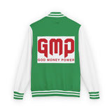 Letterman Jacket — GMP "God Money Power" Red & White Varsity