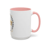 Coffee Mug — 'God Money Power' Laurel Accent Ceramic Mug (11/15oz)