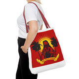 Sunrise Rasta Tote Bag – "God Money Power" Graphic Beach Shopper
