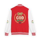 Letterman Jacket — 'GOD Money Power (GMP)' Red & White Varsity Jacket