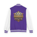 Letterman Jacket — 'God Money Power' Retro Crest Varsity Jacket