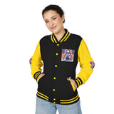Letterman Jacket — Patriotic 'God Money Power' Graphic Varsity Jacket