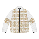 Vintage Portrait Pattern Puffer Jacket