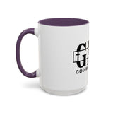 GMP "God Money Power" Accent Coffee Mug — Bold Black Scripture-Inspired Design (11/15oz)