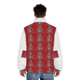 Men's Puffer Jacket — Retro Skate Skull All-Over Print Winter Coat