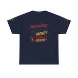 Inspirational Graphic Tee — "Put God First, Hustle for the Money, Put Yourself in Power"