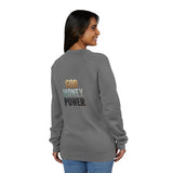 God Money Power Sweatshirt — Inspirational Graphic Raglan Crewneck