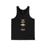 God Is One Power Tank Top — Spiritual Crown & Scroll Graphic Jersey Tank