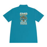 Money Power Polo — Men's White Sport Polo with 'GMP Money Power' Gold Dice Emblem