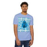 God Money Power Graphic T-Shirt — Blue Anime-Inspired Streetwear